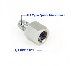 A60009-1 Adaptateur HPA / PCP  1/8 NPT avec connecteur type US Photo A60009-1 Adaptateur HPA / PCP  1/8 NPT avec connecteur type US