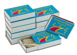 A60398-05 Lot de 10 boîtes de 20 allumettes tempête Photo A60398-05 Lot de 10 boîtes de 20 allumettes tempête