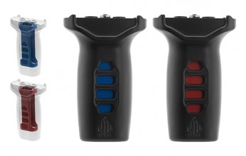 Photo A67019-1 Grip Super slim Keymod avec inserts rouge et bleu