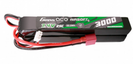 Lipo battery 2S 7.4V 3000mAh 25C 1 stick Genspow