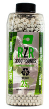 6mm RZR 0.25g BIO Airsoft BBs, 3350 BBs per bottle