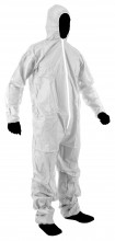 White adult disposable coverall