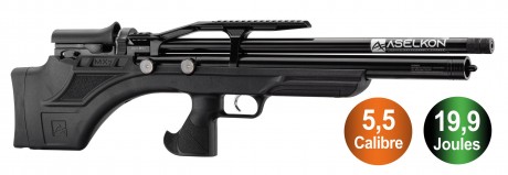 PCP air rifle Aselkon MX7 Regulator Jet Black Cal ...