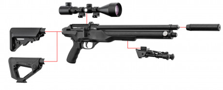 CA6602-07 Macavity Arms M2 PCP rifle caliber 5.5mm / .22 Photo CA6602-07 Macavity Arms M2 PCP rifle caliber 5.5mm / .22
