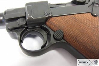 Photo CD10432-04 Denix Luger P08 Parabellum pistol with wooden stock