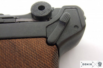 Photo CD10432-06 Denix Luger P08 Parabellum pistol with wooden stock