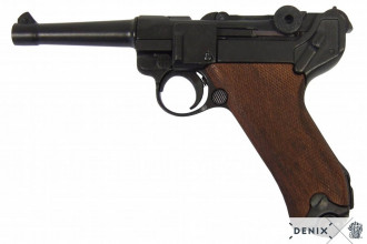 CD11432-01 Denix Luger P08 Parabellum pistol with wooden stock Photo CD11432-01 Denix Luger P08 Parabellum pistol with wooden stock