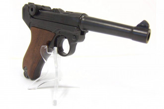 CD11432-02 Denix Luger P08 Parabellum pistol with wooden stock Photo CD11432-02 Denix Luger P08 Parabellum pistol with wooden stock