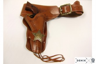 Photo CDCE121-03-Duplica Ceinturon avec un holster sherif pour revolver Western