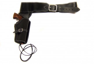 Photo CDCE707-2 Ceinturon noir pour 1 ou 2 revolvers Western