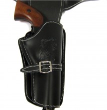Photo CDCE707-4 Ceinturon noir pour 1 ou 2 revolvers Western