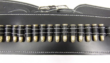 Photo CDCE707-7 Ceinturon noir pour 1 ou 2 revolvers Western