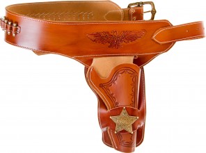 Photo CDCE721 Ceinturon shérif pour 1 ou 2 revolvers Western