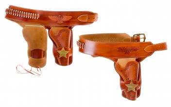 Ceinturon shérif pour 1 ou 2 revolvers Western