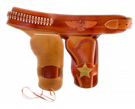 Photo CDCE722 Ceinturon avec deux holsters sherif pour revolver Western