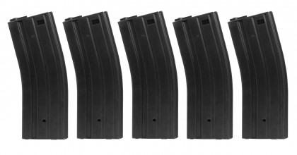 Photo CLE2009 Packs of 5 AEG High-cap metal magazines for M4 350 rounds