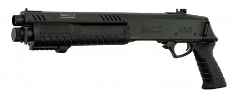 LG3057-04.jpg Replica FABARM STF12 Short Initial pump shotgun black Gas Photo LG3057-04.jpg Replica FABARM STF12 Short Initial pump shotgun black Gas