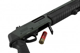 LG3057-05.jpg Replica FABARM STF12 Short Initial pump shotgun black Gas Photo LG3057-05.jpg Replica FABARM STF12 Short Initial pump shotgun black Gas