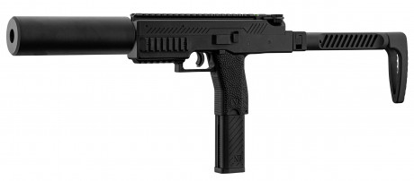 Photo LG7055-01 Replica SMG VMP-1X Black with 0.95J silencer