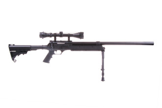 Photo LR1098-05.jpg Réplique sniper airsoft WELL MB06 SR-2 à ressort noire avec lunette et bipied