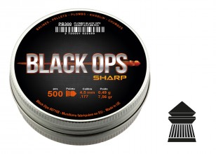 PB300-12 Boîte de 500 plombs Black Ops Sharp à tête pointue cal. 4.5 mm Photo PB300-12 Boîte de 500 plombs Black Ops Sharp à tête pointue cal. 4.5 mm