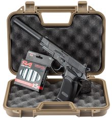 PCK120595-2-Pack BERSA CO2 + malette tan + 5 cartouches de CO2 + silencieux Photo PCK120595-2-Pack BERSA CO2 + malette tan + 5 cartouches de CO2 + silencieux