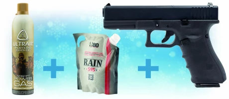 Raven EU7 Black GBB Replica Christmas Pack + BBs + Gas