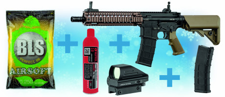 Pack de Noel replique GBBR MK18 GE + point rouge ...