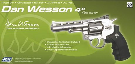 REP Revolver DAN WESSON CO2 SILVER 4 Pouce Photo REP Revolver DAN WESSON CO2 SILVER 4 Pouce