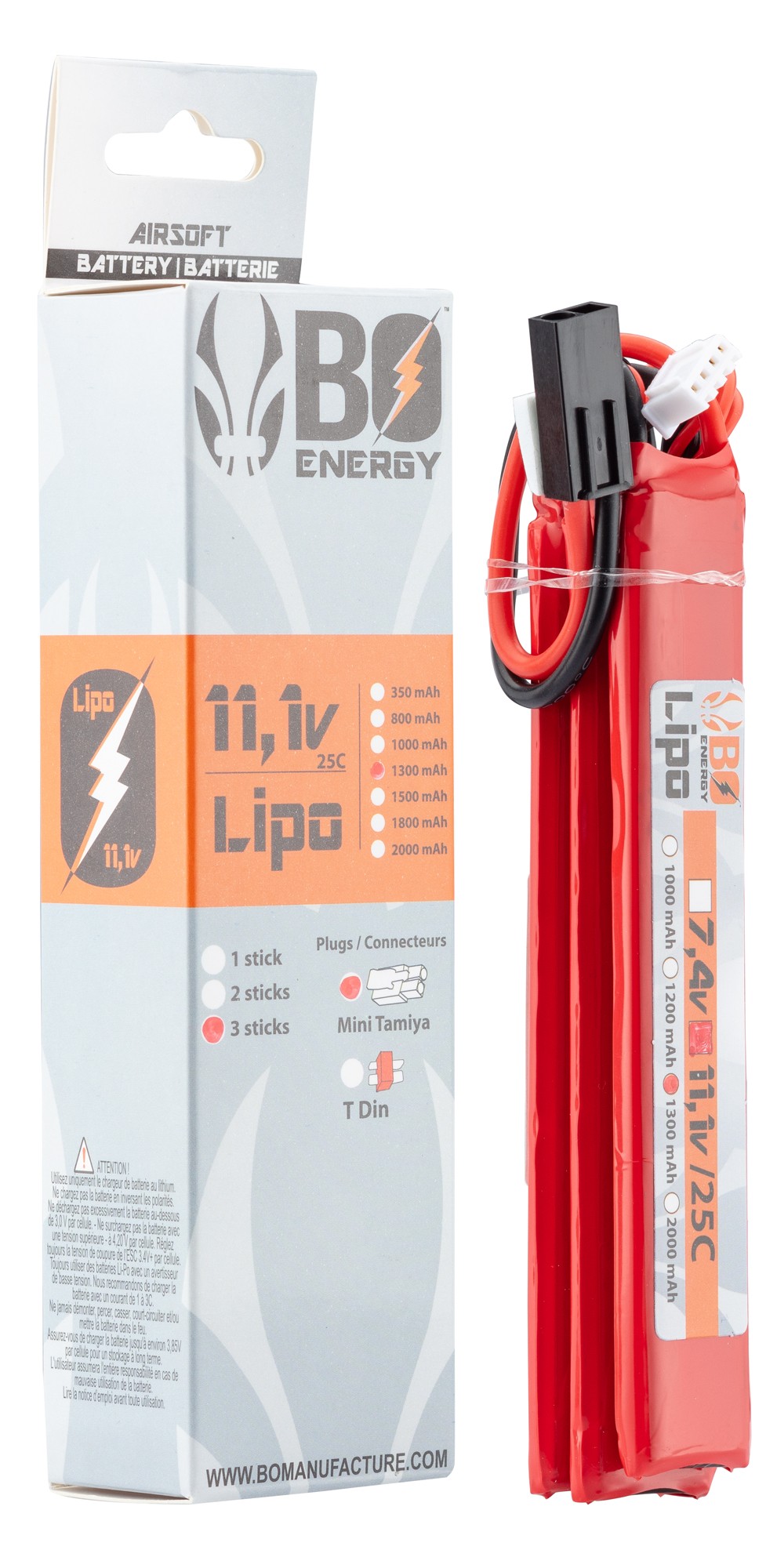 A63018-3 Batterie Lipo 3S 11.1V 1300mAh 25C 3 sticks
