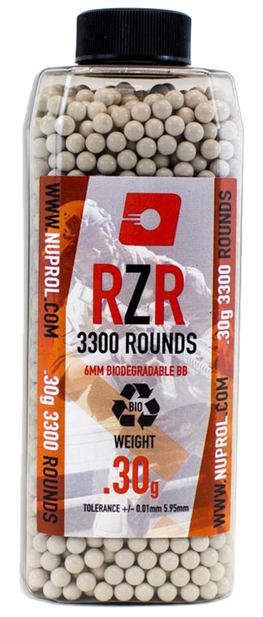Billes Airsoft 6mm RZR BIO en bouteille 3500 bbs