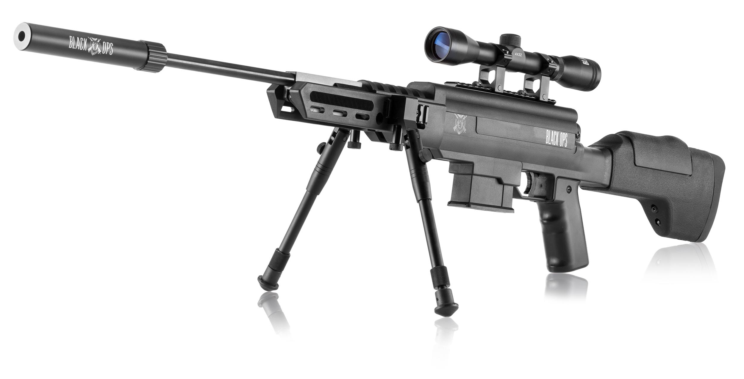 CA38023-1 Carabine à air comprimé Black Ops type sniper cal. 4,5 mm 10J