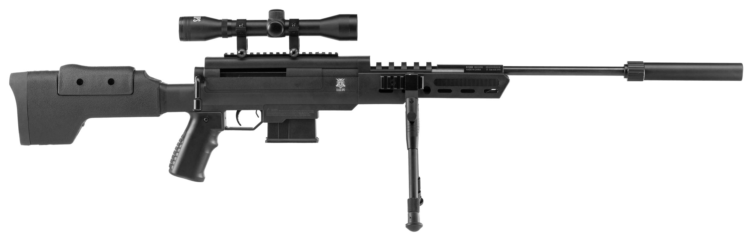 CA38023-2 Carabine à air comprimé Black Ops type sniper cal. 4,5 mm 10J