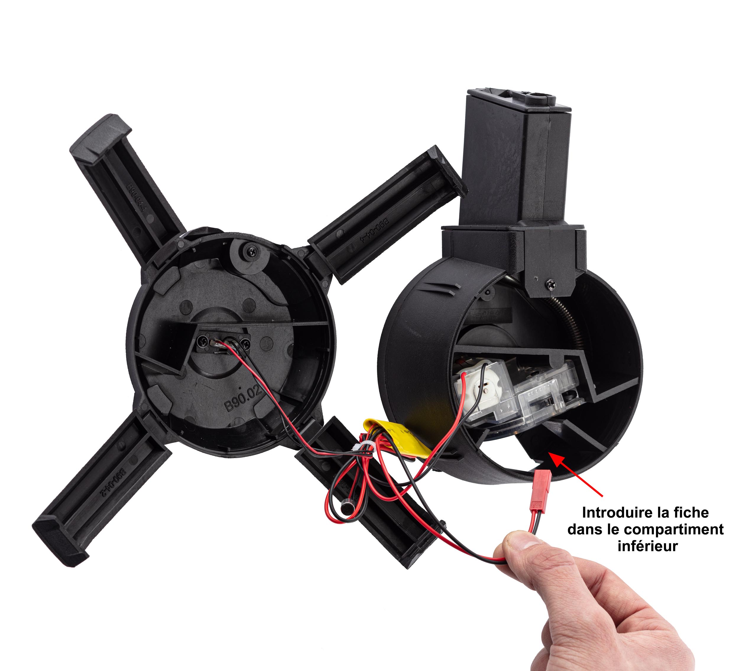 Chargeur drum Airsoft M4/M16 1200 coups électrique