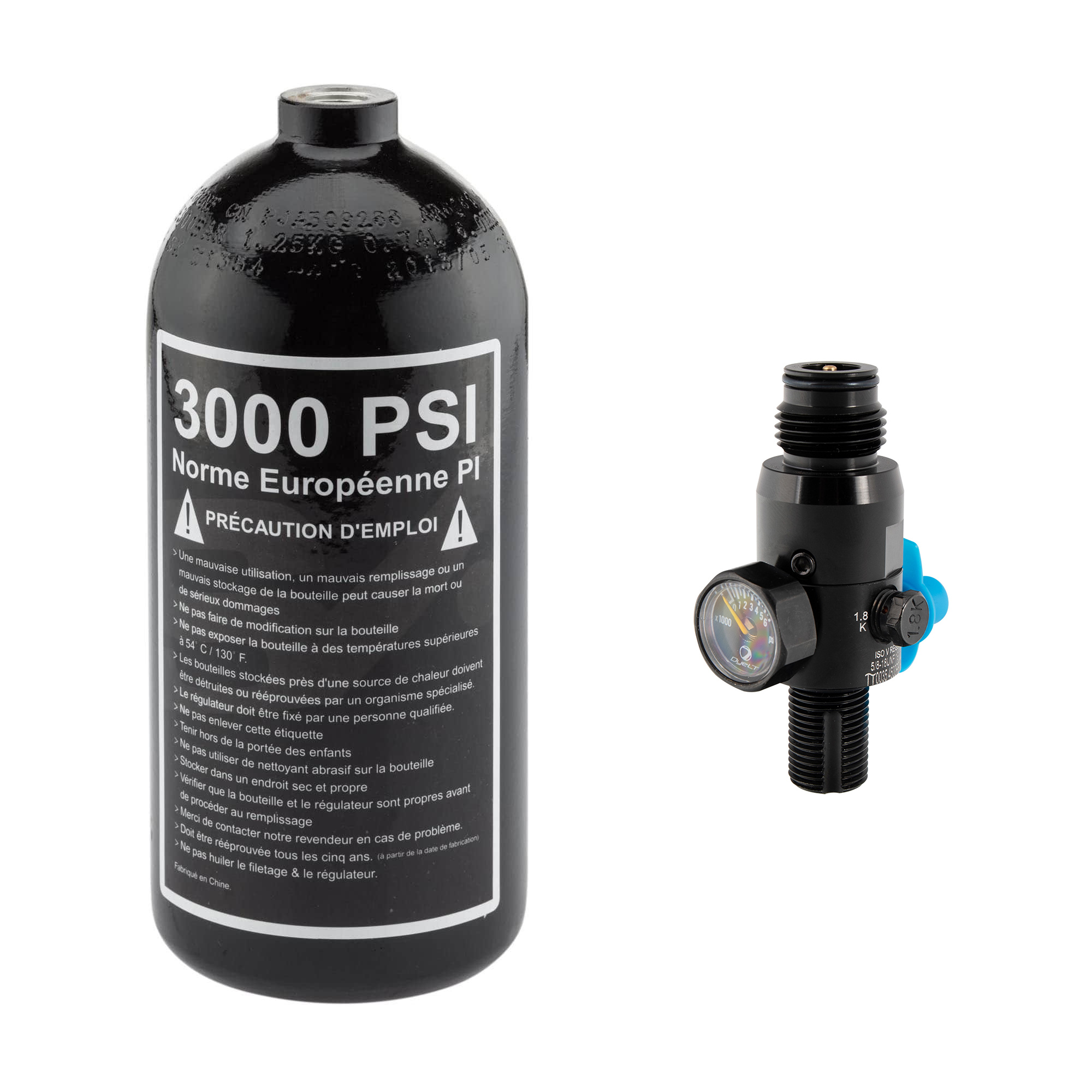 PCK120514 Pack bouteille alu 0,8L   preset Dye 4500 PSI - PCK120514