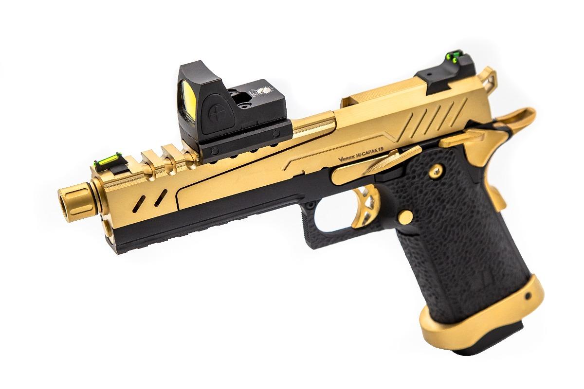 GBB Gas Hi-Capa 5.1 SPLIT Gold / Black 1,0J + BDS red-dot